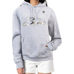 New Orleans Saints G-III 4Her by Carl Banks Women's Shadow Logo Fleece Pullover Hoodie - Gray Hoodies