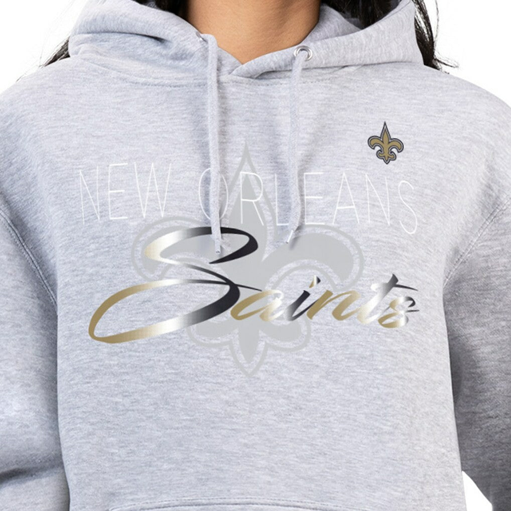 New Orleans Saints G-III 4Her by Carl Banks Women's Shadow Logo Fleece Pullover Hoodie - Gray Hoodies