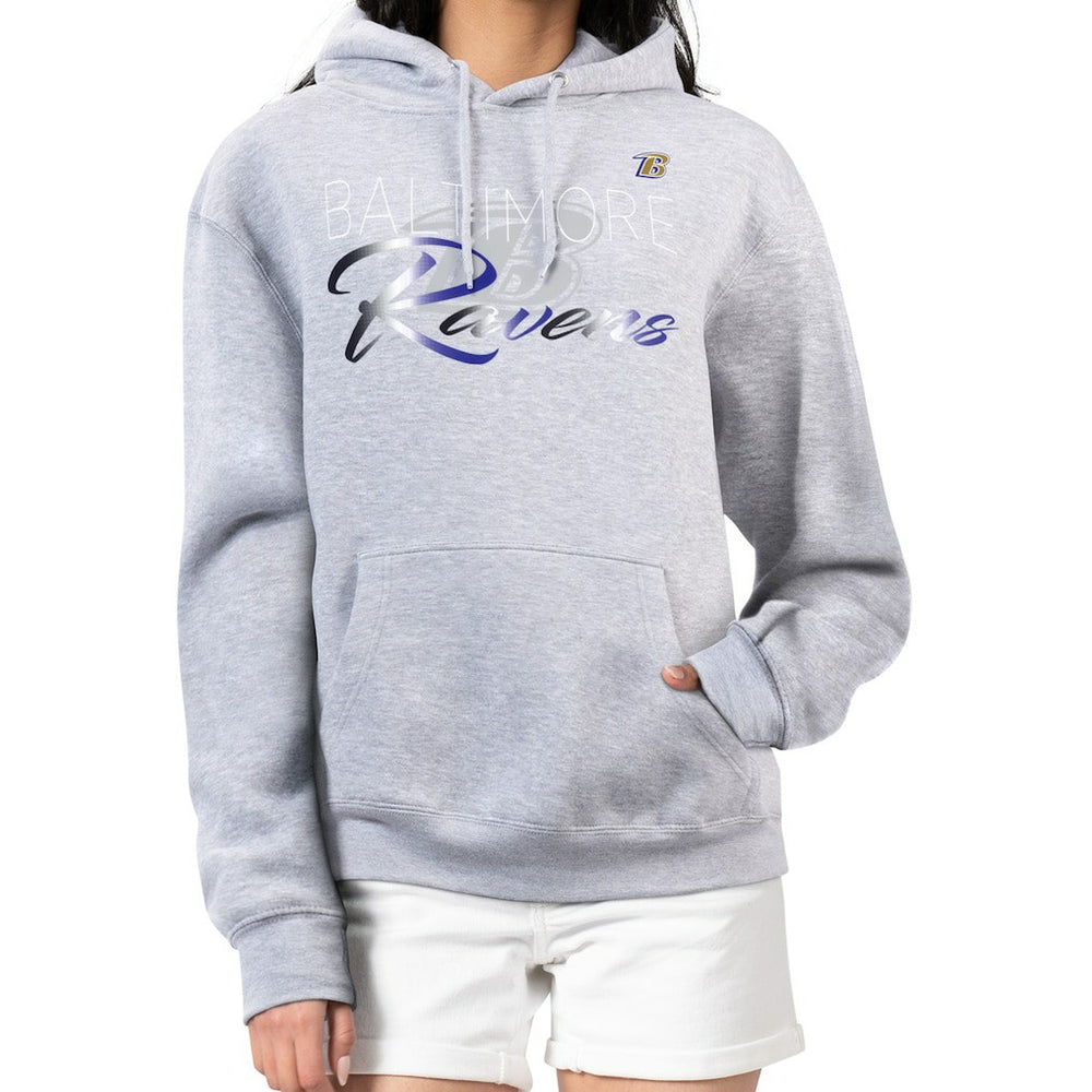 Baltimore Ravens G-III 4Her by Carl Banks Women's Shadow Logo Fleece Pullover Hoodie - Gray Hoodies