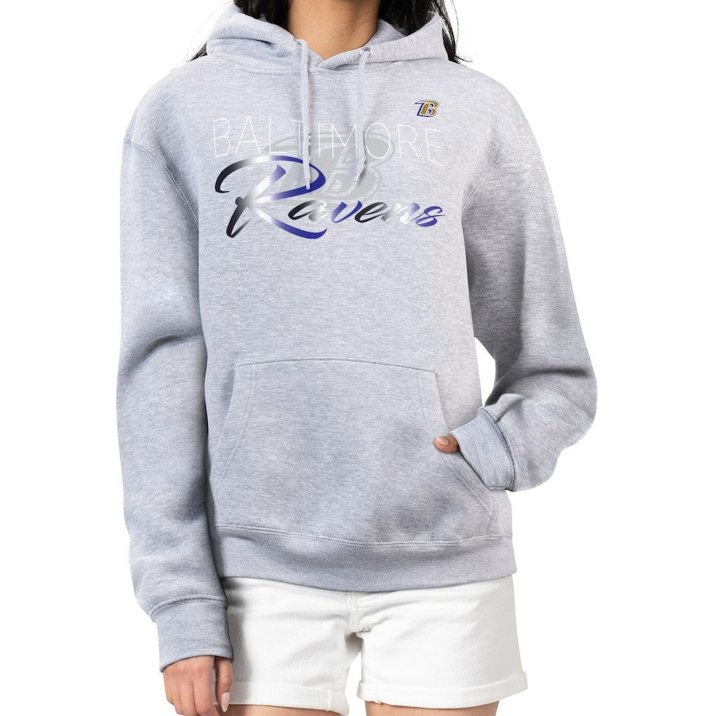 Baltimore Ravens G-III 4Her by Carl Banks Women's Shadow Logo Fleece Pullover Hoodie - Gray Hoodies