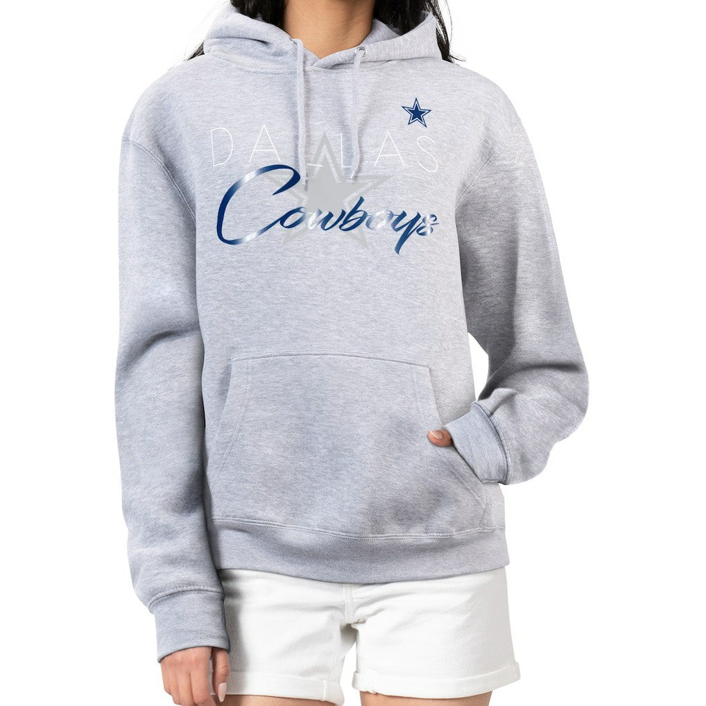 Dallas Cowboys G-III 4Her by Carl Banks Women's Shadow Logo Fleece Pullover Hoodie - Gray Hoodies