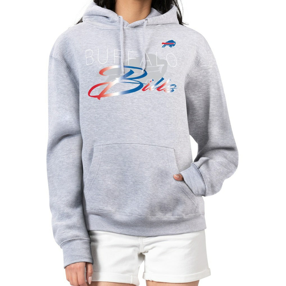 Buffalo Bills G-III 4Her by Carl Banks Women's Shadow Logo Fleece Pullover Hoodie - Gray Hoodies