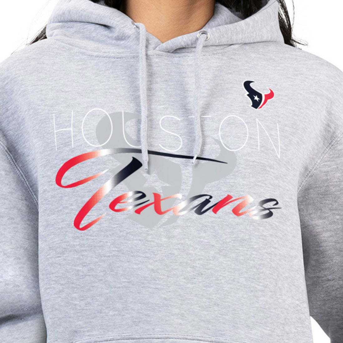 Houston Texans G-III 4Her by Carl Banks Women's Shadow Logo Fleece Pullover Hoodie - Gray Hoodies