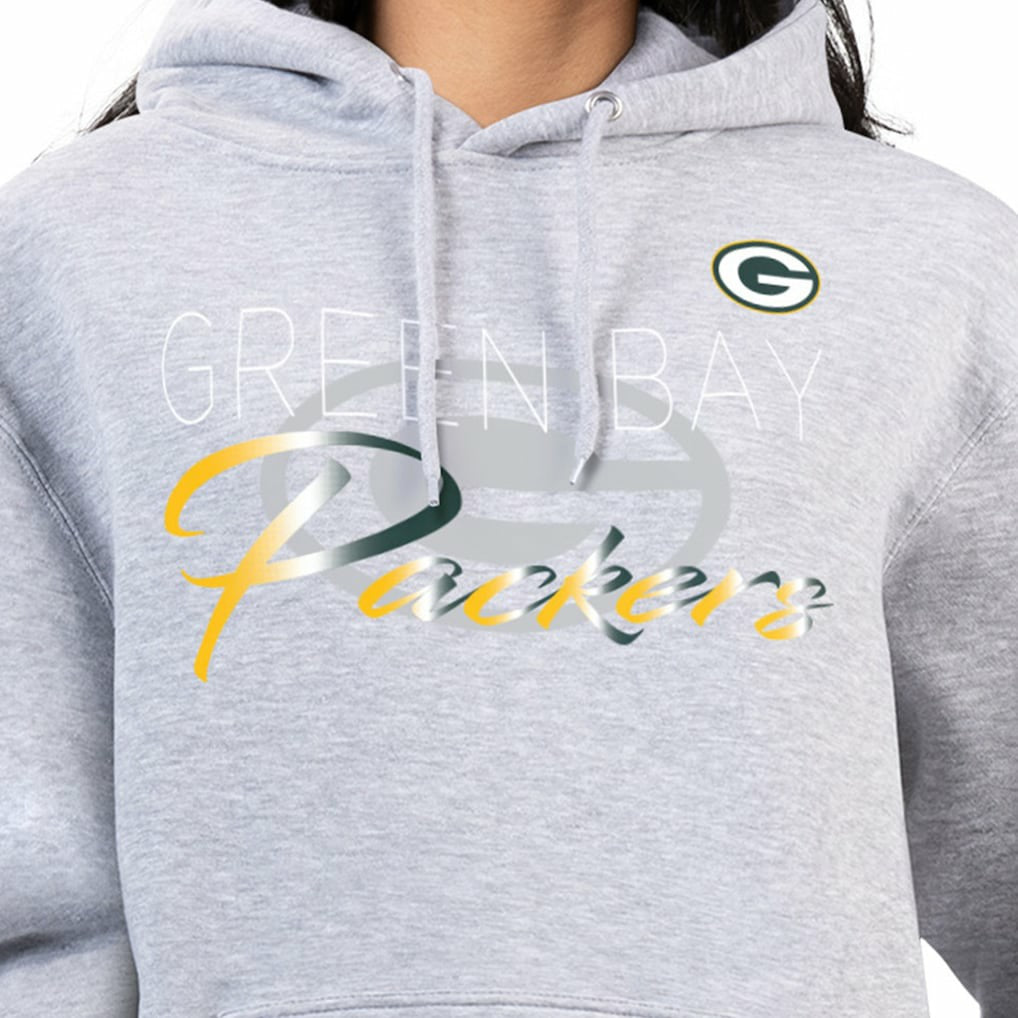 Green Bay Packers G-III 4Her by Carl Banks Women's Shadow Logo Fleece Pullover Hoodie - Gray Hoodies