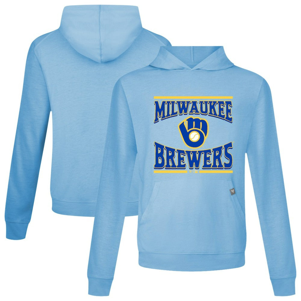 Milwaukee Brewers Levelwear Big Brew Relay Pullover Hoodie - Light Blue Hoodies