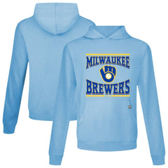 Milwaukee Brewers Levelwear Big Brew Relay Pullover Hoodie - Light Blue Hoodies