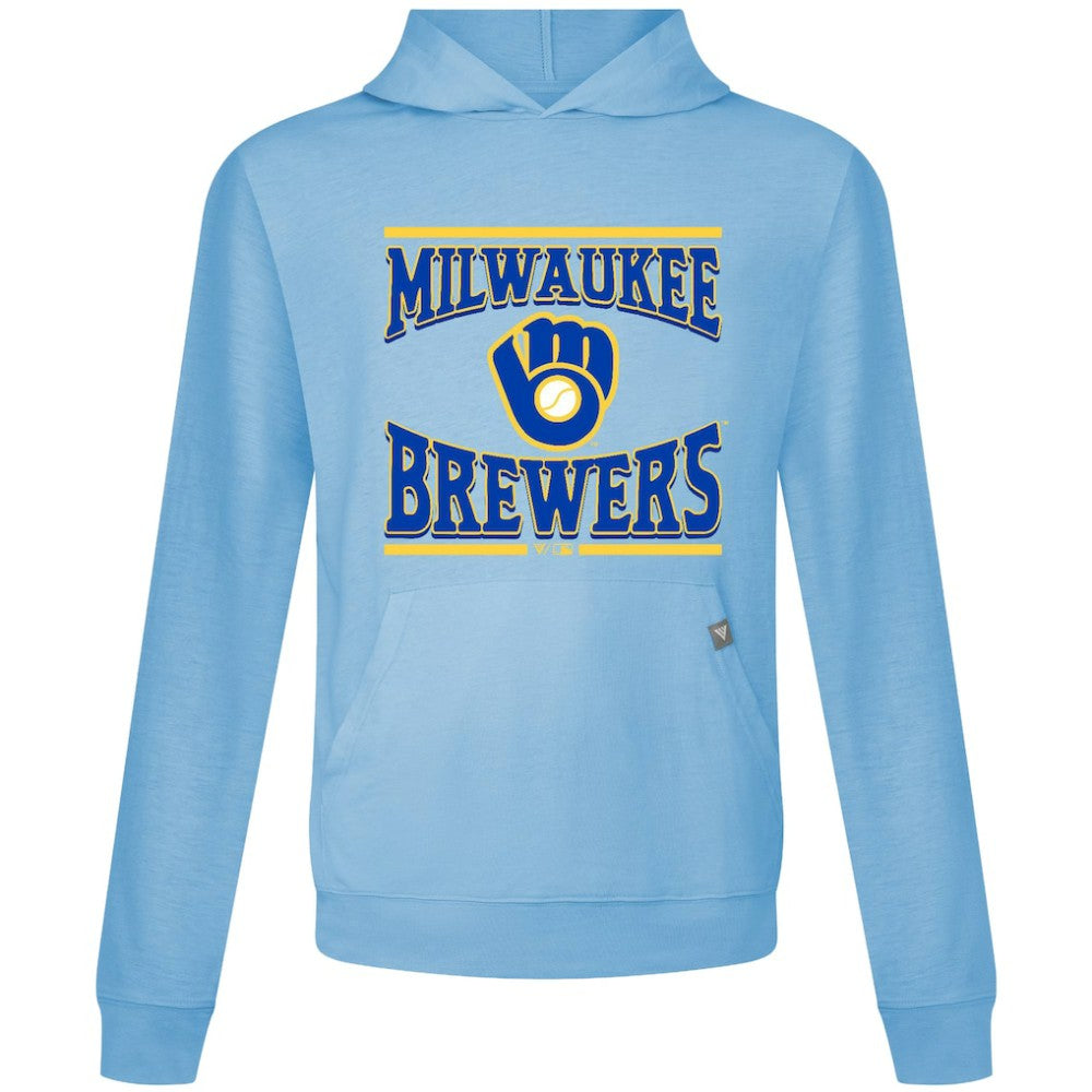 Milwaukee Brewers Levelwear Big Brew Relay Pullover Hoodie - Light Blue Hoodies