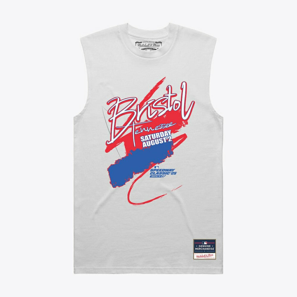 Mitchell & Ness Women's 2025 Speedway Classic Muscle Tank Top - White Tanks