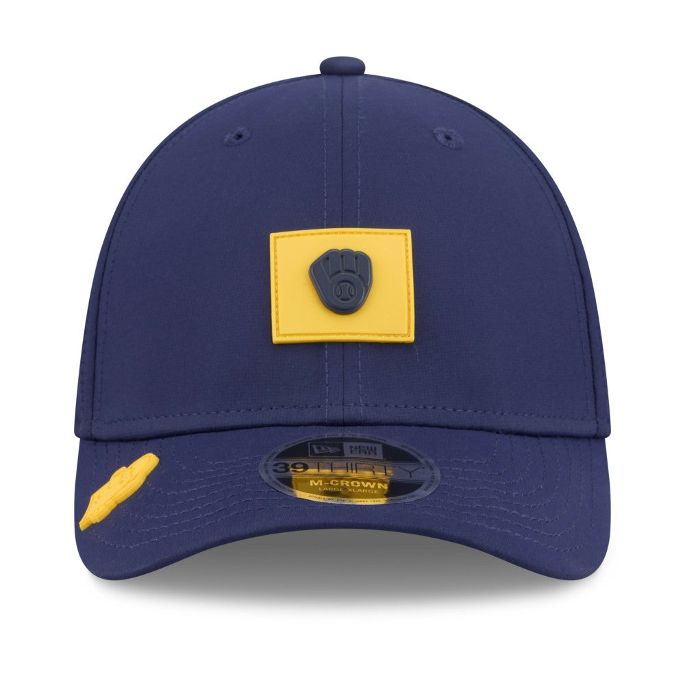 Milwaukee Brewers New Era 2026 Clubhouse M-Crown 39THIRTY Flex Hat - Navy Hats