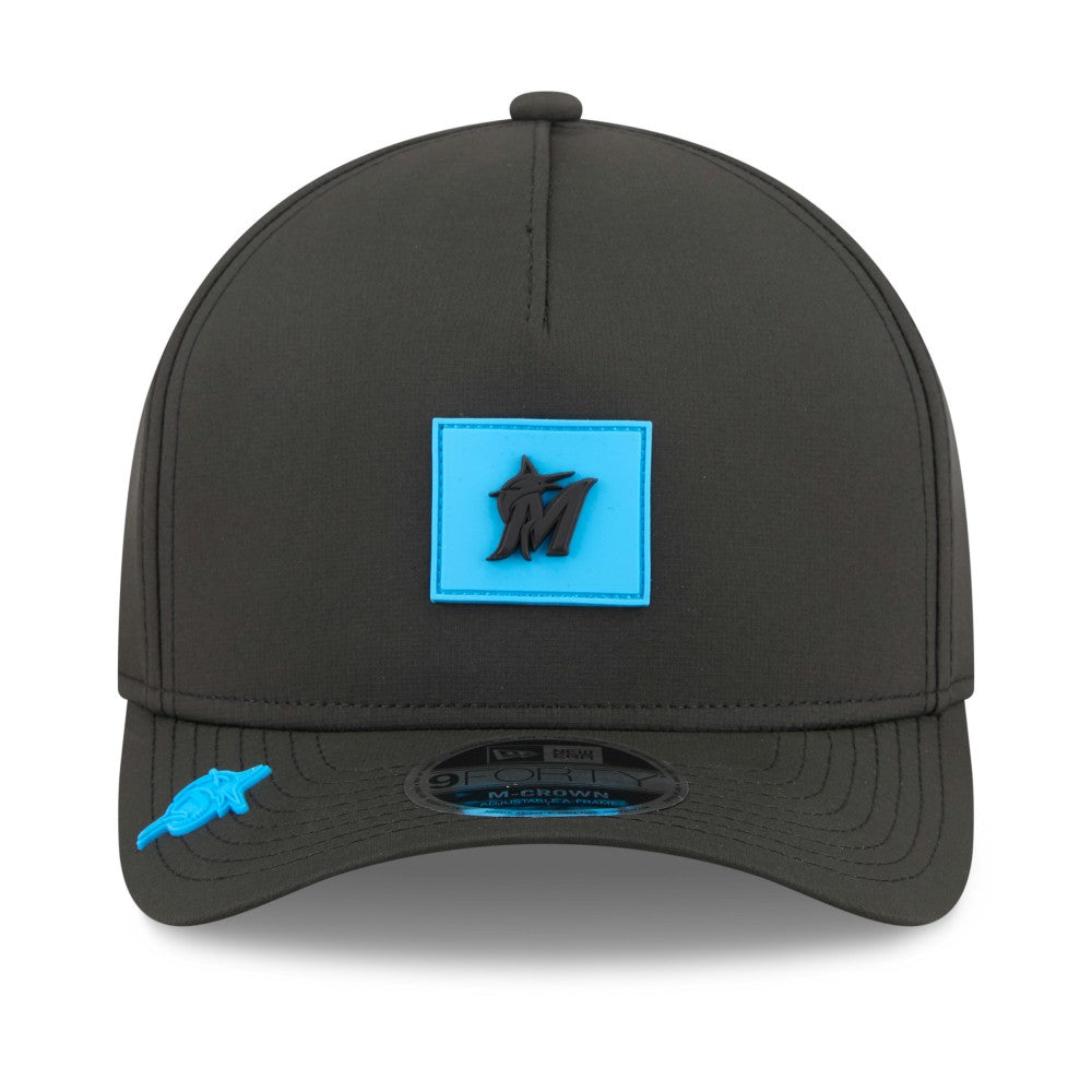 Miami Marlins New Era 2026 Clubhouse 9FORTY A-Frame Adjustable Hat - Black Hats
