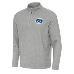 Seattle Seahawks Antigua 50th Season Subtle Quarter-Zip Pullover - Heather Gray Pullover