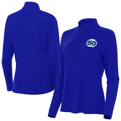 Seattle Seahawks Antigua Women's 50th Season Intent Quarter-Zip Pullover - Royal Pullover