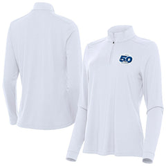 Seattle Seahawks Antigua Women's 50th Season Intent Quarter-Zip Pullover - White Pullover