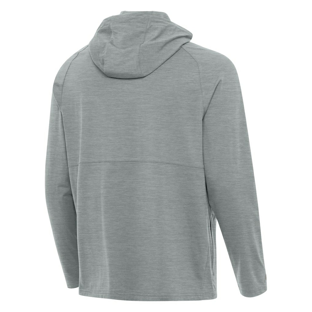 Seattle Seahawks Antigua 50th Season Spikes Raglan Quarter-Zip Hoodie - Heather Gray Hoodies
