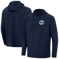 Seattle Seahawks Antigua 50th Season Spikes Raglan Quarter-Zip Hoodie - College Navy Hoodies