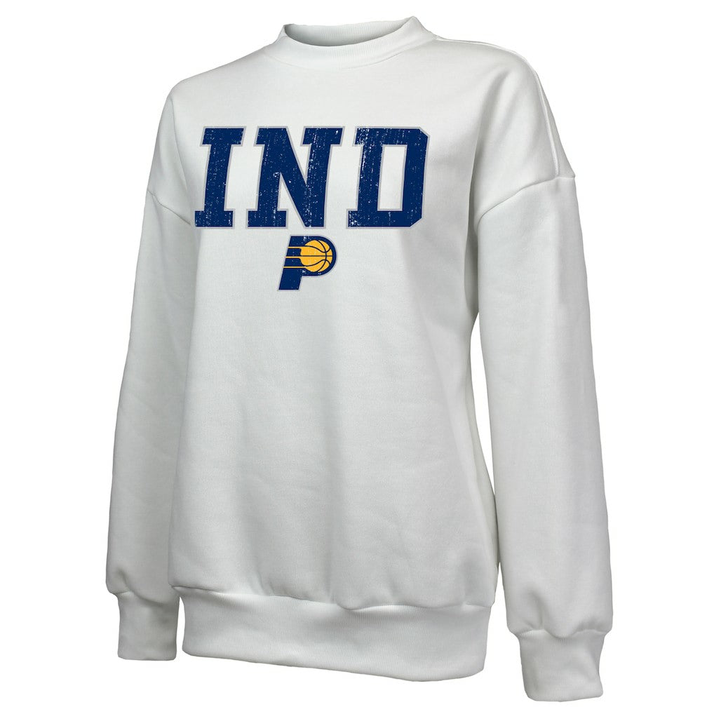 Indiana Pacers Majestic Threads Women's Classic Tri-Blend Pullover Sweatshirt White