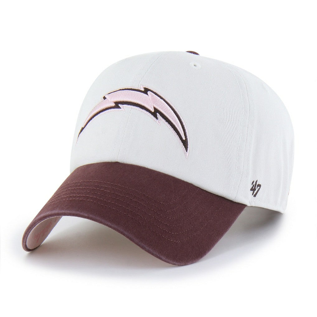 Los Angeles Chargers '47 Unisex Love Letter Clean Up Adjustable Hat - Stone/Burgundy Hats
