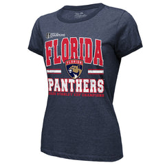 Florida Panthers Majestic Threads Women's 2025 Stanley Cup Champions Tri-Blend Ringer T-Shirt - Navy | US 203184901