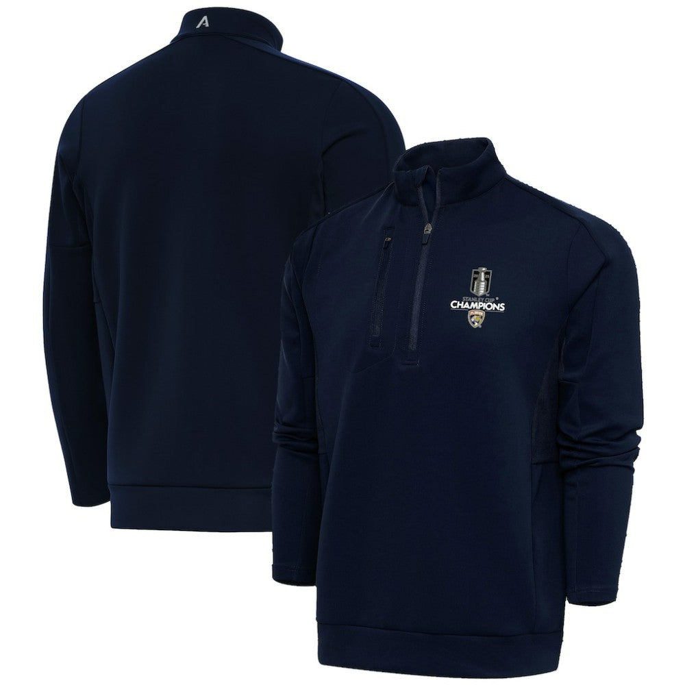 Florida Panthers Fanatics 2025 Stanley Cup Champions Genesis Quarter-Zip Pullover - Navy | US 203185335