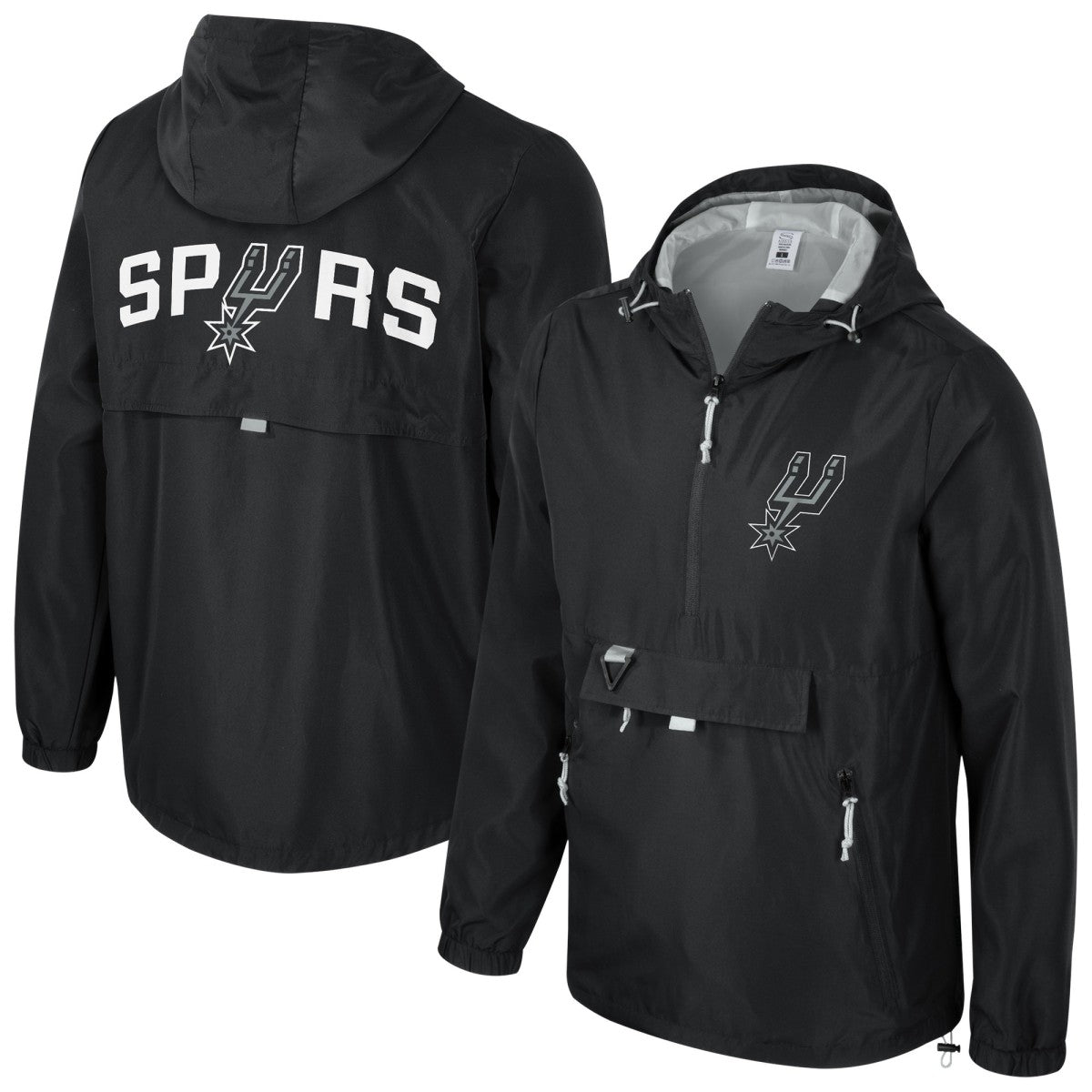 San Antonio Spurs Stadium Essentials Unisex Compete Quarter-Zip Hoodie Jacket Black