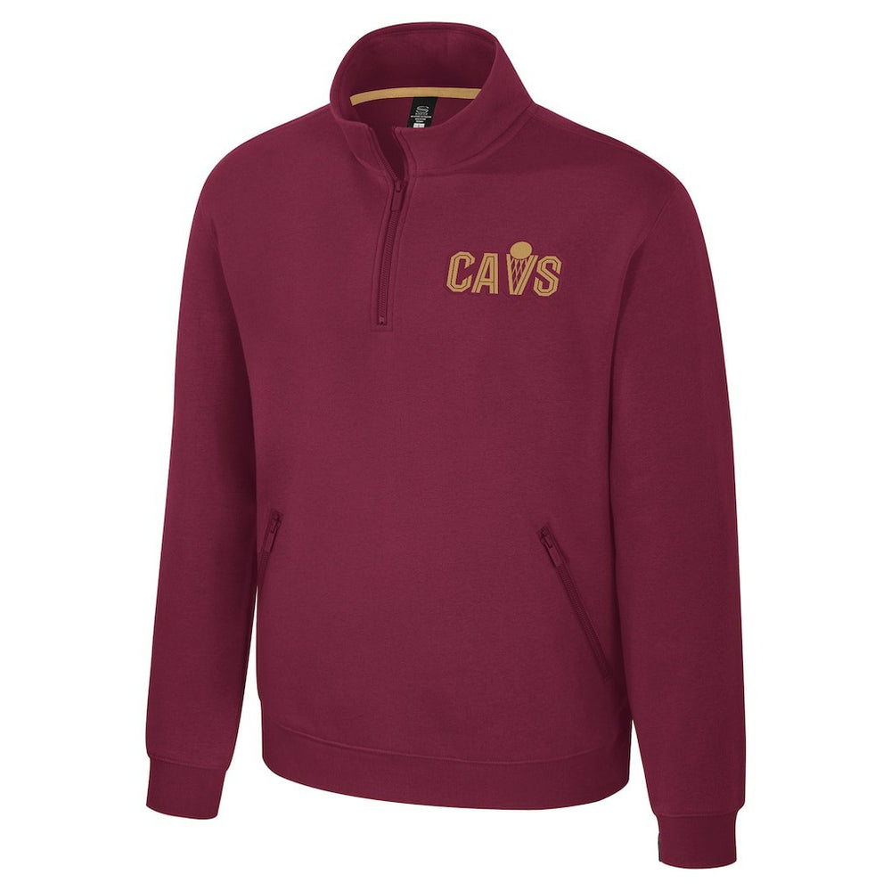 Cleveland Cavaliers Stadium Essentials Unisex Varsity Trainer Quarter-Zip Pullover Wine