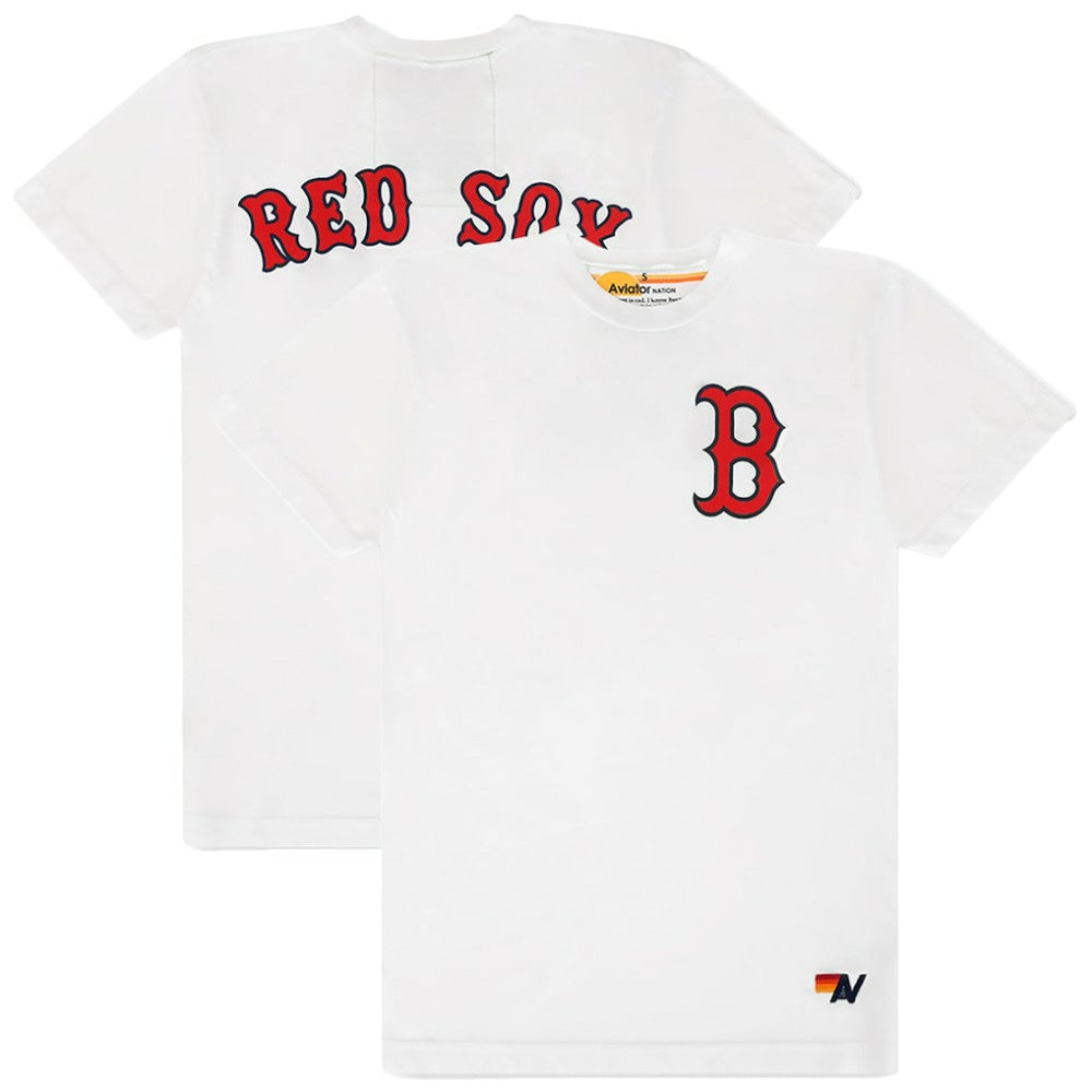 Boston Red Sox Aviator Nation x MLB Unisex Tri-Blend T-Shirt - White T-shirts