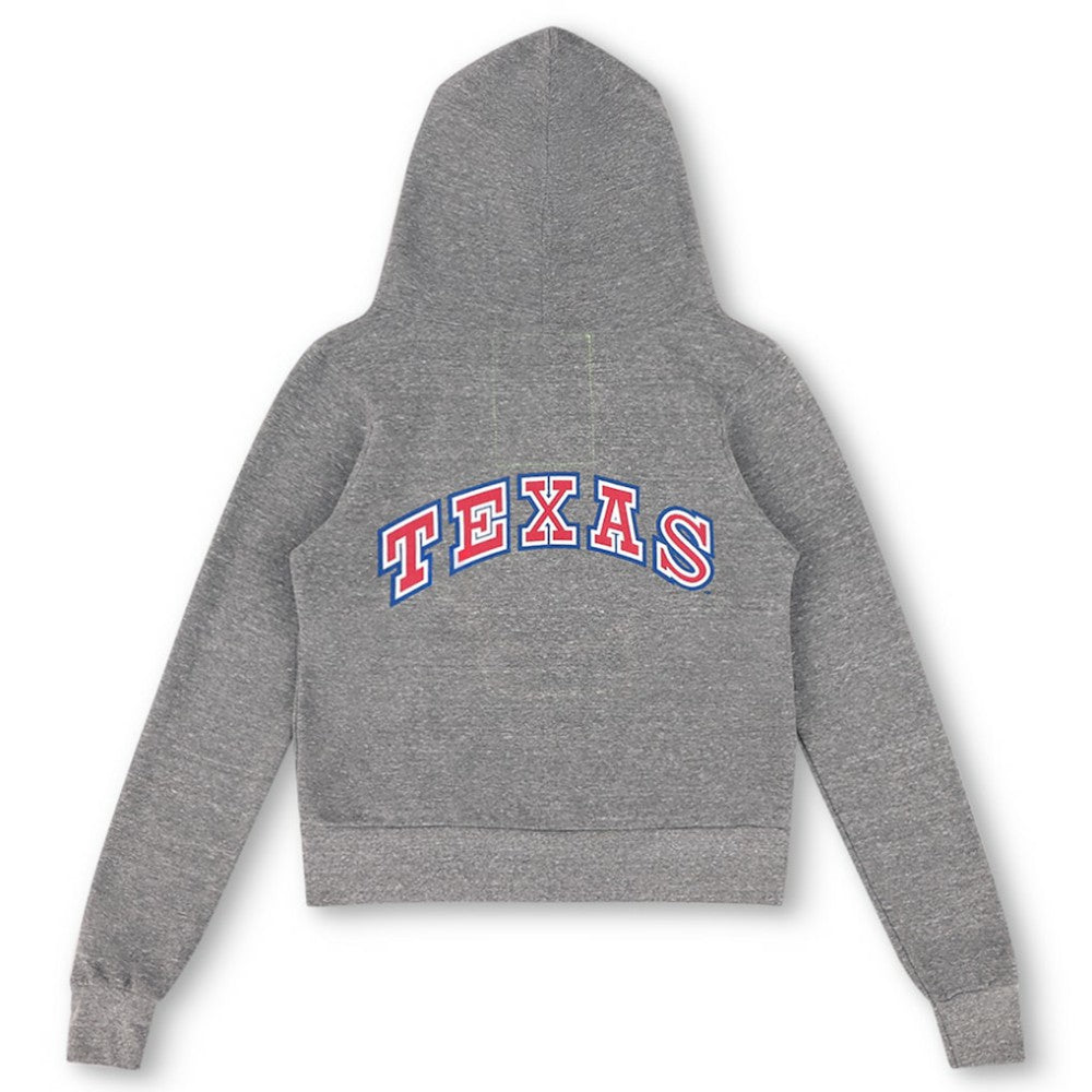 Texas Rangers Aviator Nation x MLB Unisex 5-Stripe Tri-Blend Full-Zip Hoodie - Heather Gray Hoodies