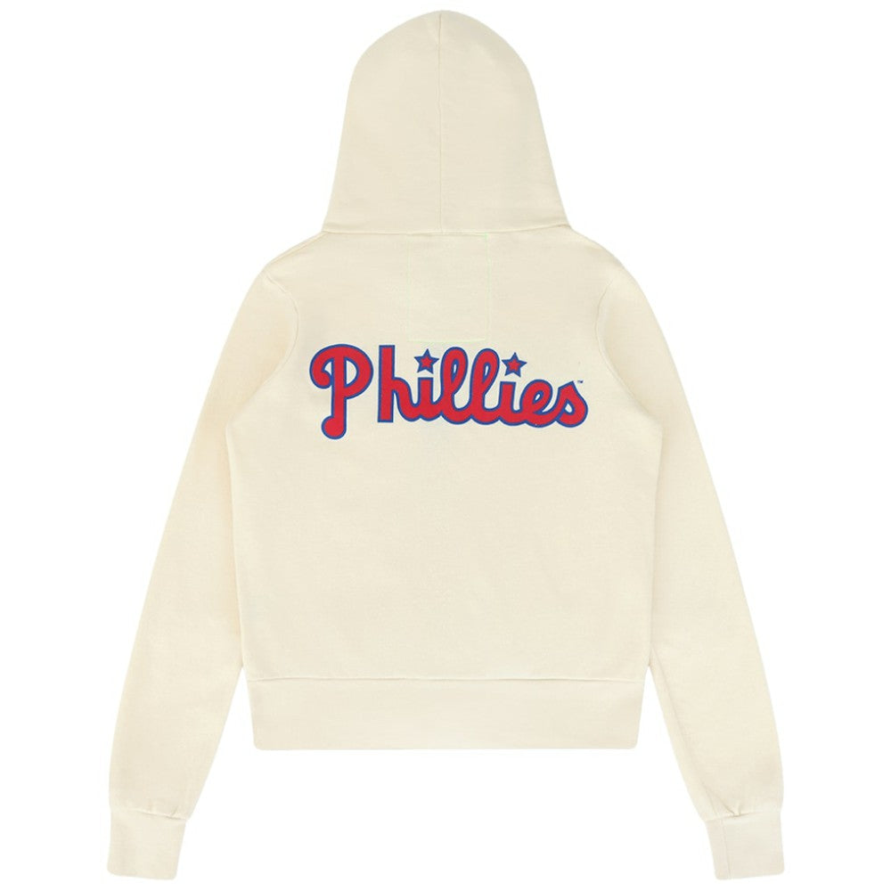 Philadelphia Phillies Aviator Nation x MLB Unisex Five-Stripe Tri-Blend Full-Zip Hoodie - Cream Hoodies