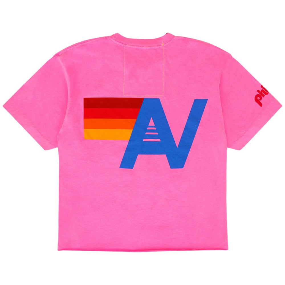 Philadelphia Phillies Aviator Nation x MLB Women's Cropped Boyfriend Tri-Blend T-Shirt - Pink T-shirts
