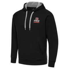 Cincinnati Bengals Antigua Streak Victory Pullover Hoodie - Black Hoodies