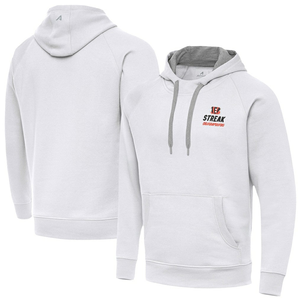 Cincinnati Bengals Antigua Streak Victory Pullover Hoodie - White Hoodies