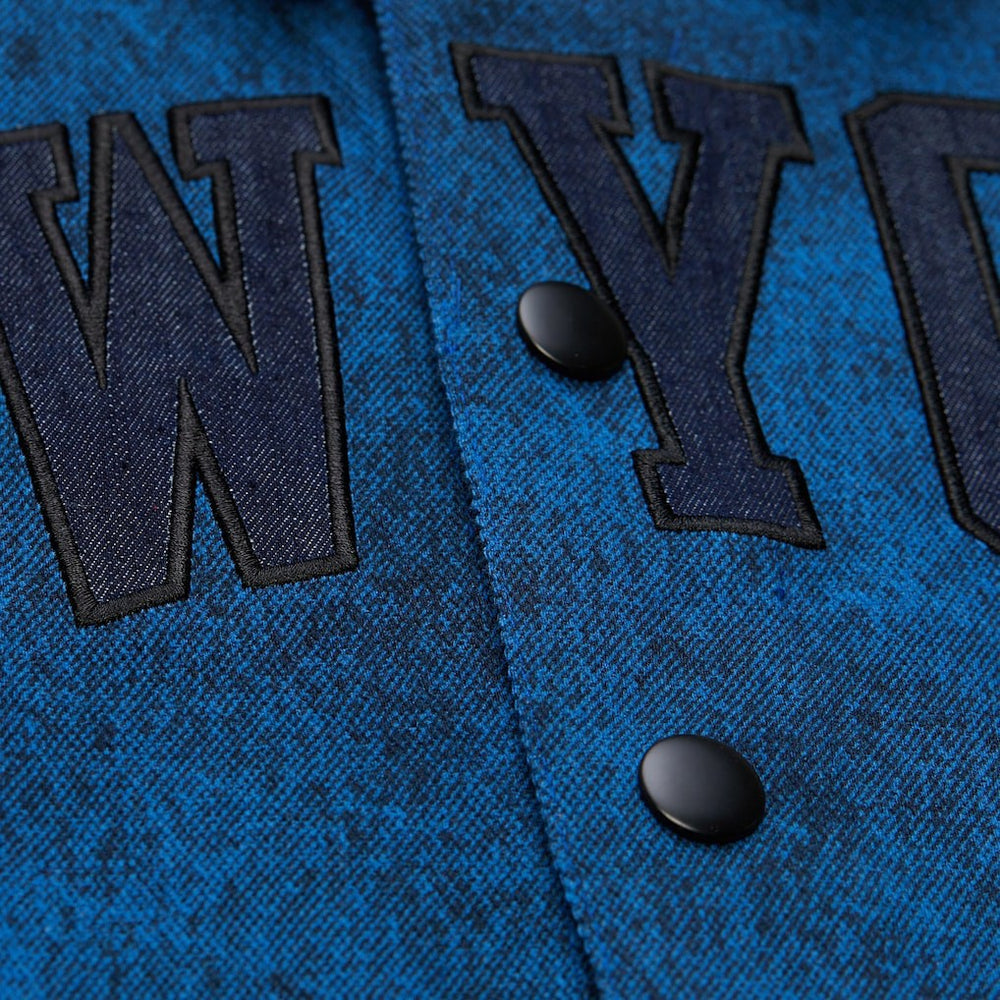 New York Knicks x Purple Brand Button-Up Shooting Shirt Navy - Mitchell & Ness