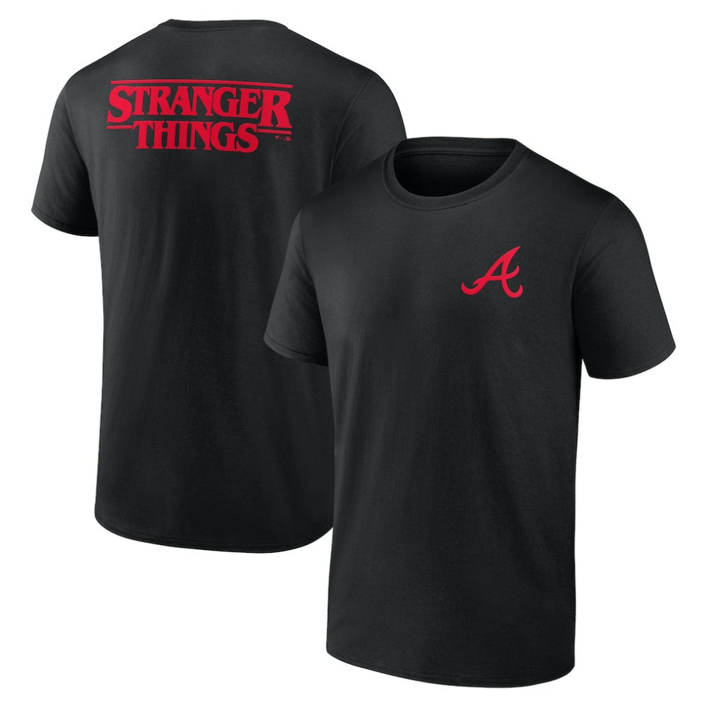 Atlanta Braves Stranger Things Graphic T-Shirt - Black T-shirts
