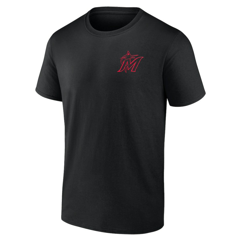 Miami Marlins Stranger Things Graphic T-Shirt - Black T-shirts