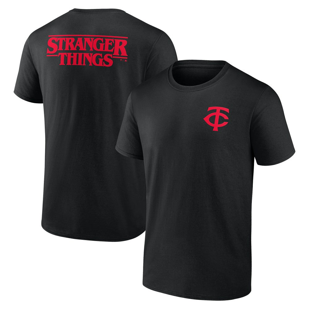 Minnesota Twins Stranger Things Graphic T-Shirt - Black T-shirts