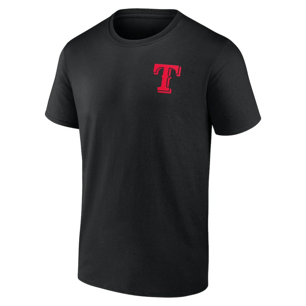 Texas Rangers Stranger Things Graphic T-Shirt - Black T-shirts