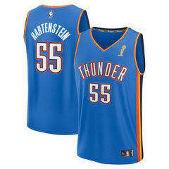 Isaiah Hartenstein Oklahoma City Thunder 2025 NBA Finals Champions Fast Break Replica Player Jersey Blue Icon Edition - Fanatics