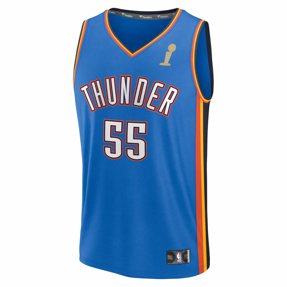 Isaiah Hartenstein Oklahoma City Thunder 2025 NBA Finals Champions Fast Break Replica Player Jersey Blue Icon Edition - Fanatics