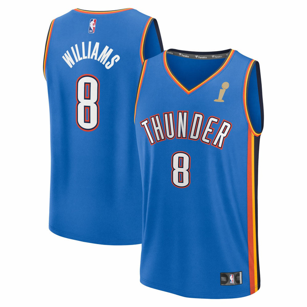 Jalen Williams Oklahoma City Thunder 2025 NBA Finals Champions Fast Break Replica Player Jersey Blue Icon Edition - Fanatics