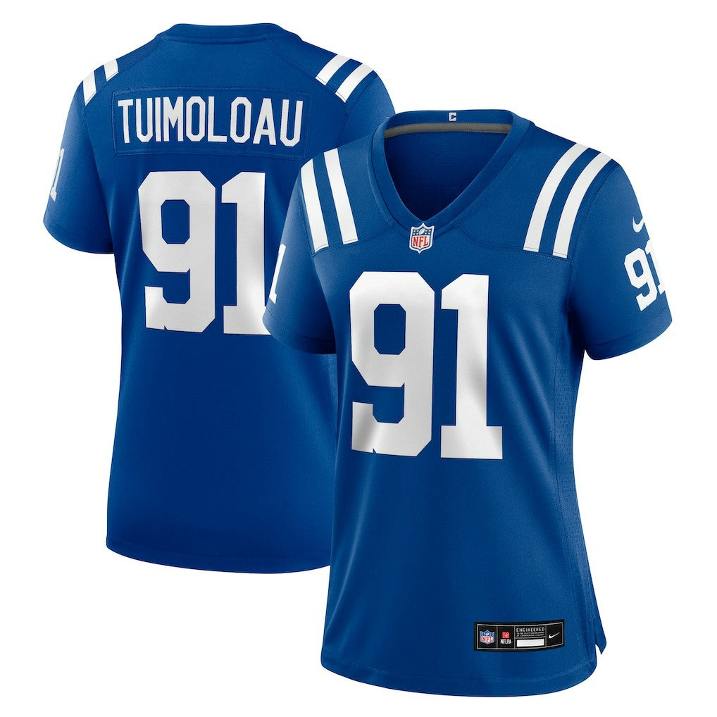 JT Tuimoloau Indianapolis Colts Women's Team Game Jersey - Royal Jerseys