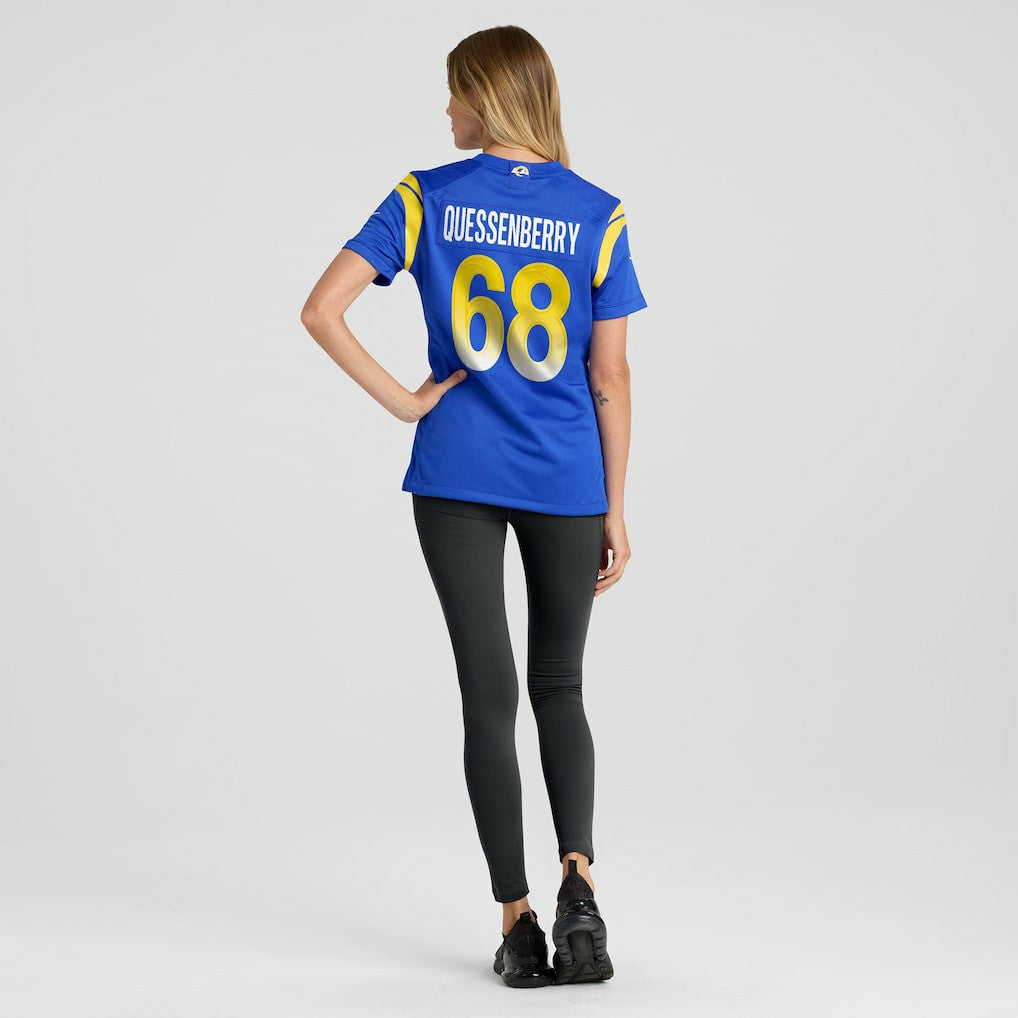 David Quessenberry Los Angeles Rams Women's Team Game Jersey - Royal Jerseys