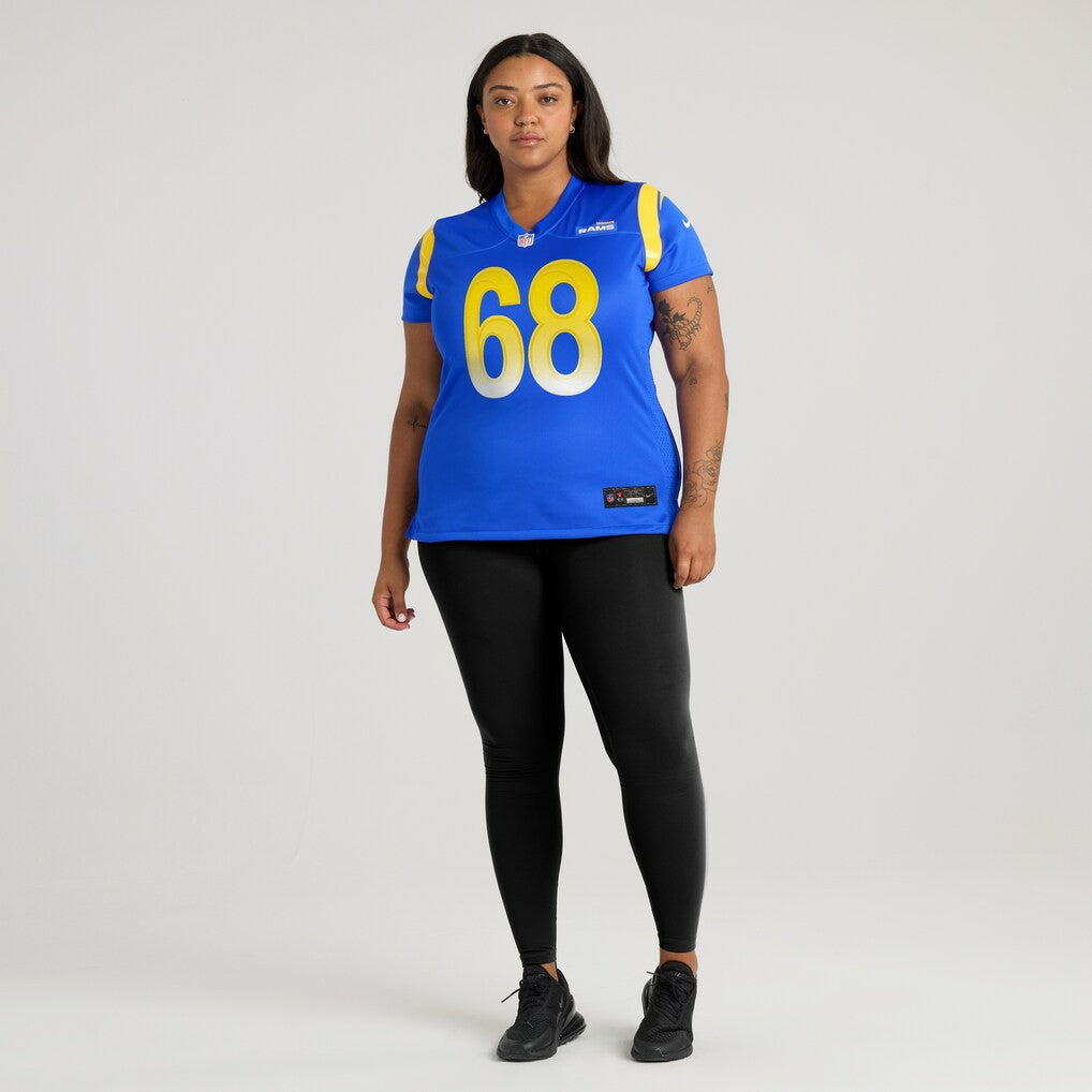 David Quessenberry Los Angeles Rams Women's Team Game Jersey - Royal Jerseys