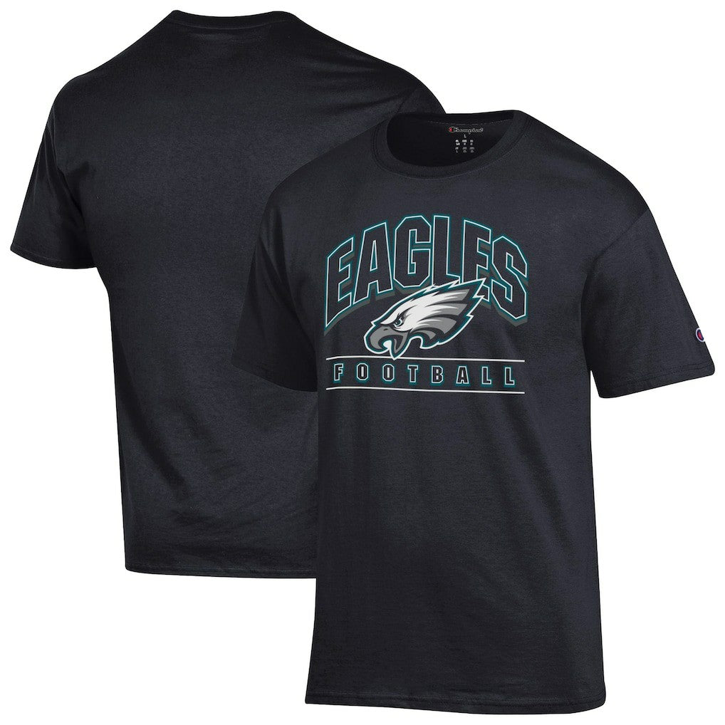 Philadelphia Eagles Champion Football T-Shirt - Black T-shirts