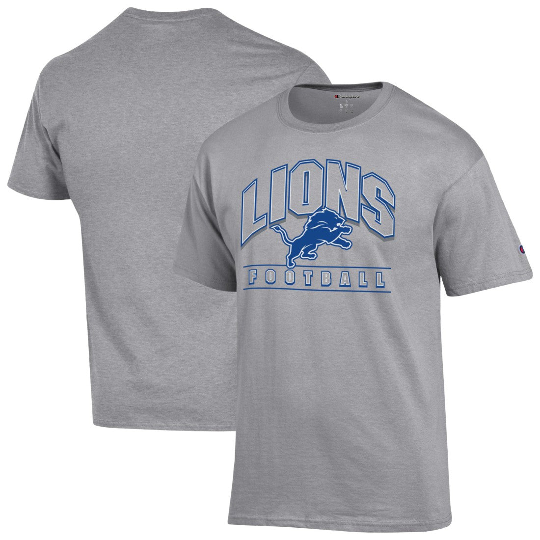 Detroit Lions Champion Football T-Shirt - Heather Gray T-shirts