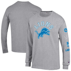 Detroit Lions Champion Seal Long Sleeve T-Shirt - Heather Gray T-shirts