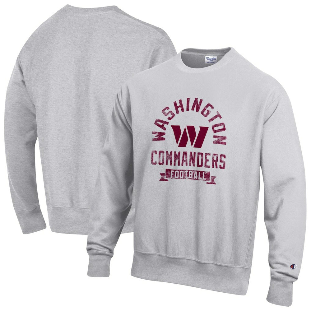 Washington Commanders Champion Reverse Weave Fleece Pullover Sweatshirt - Heather Gray Pullover