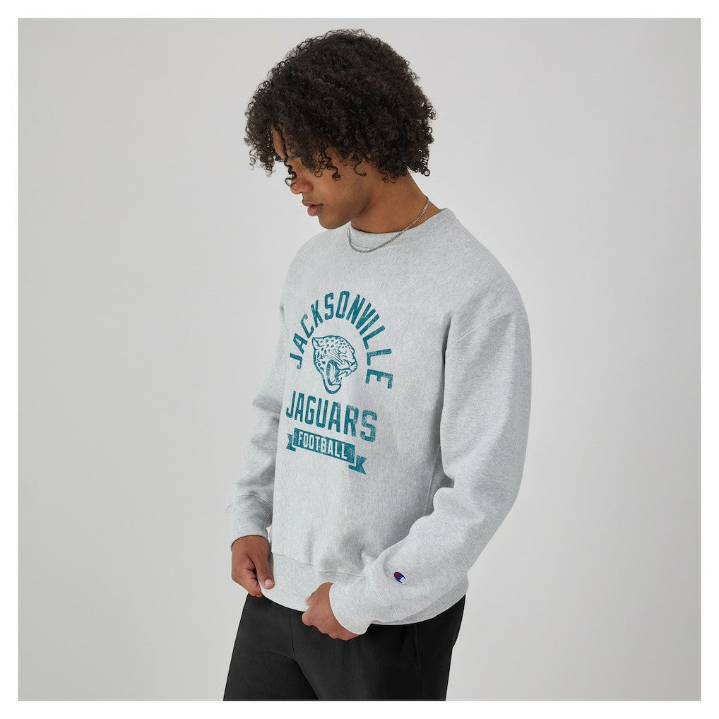 Jacksonville Jaguars Champion Reverse Weave Fleece Pullover Sweatshirt - Heather Gray Pullover