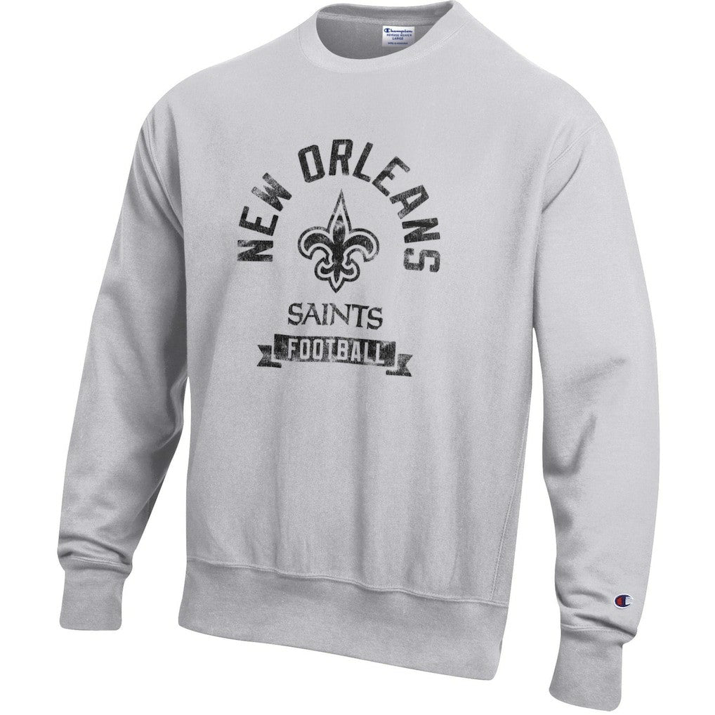 New Orleans Saints Champion Reverse Weave Fleece Pullover Sweatshirt - Heather Gray Pullover