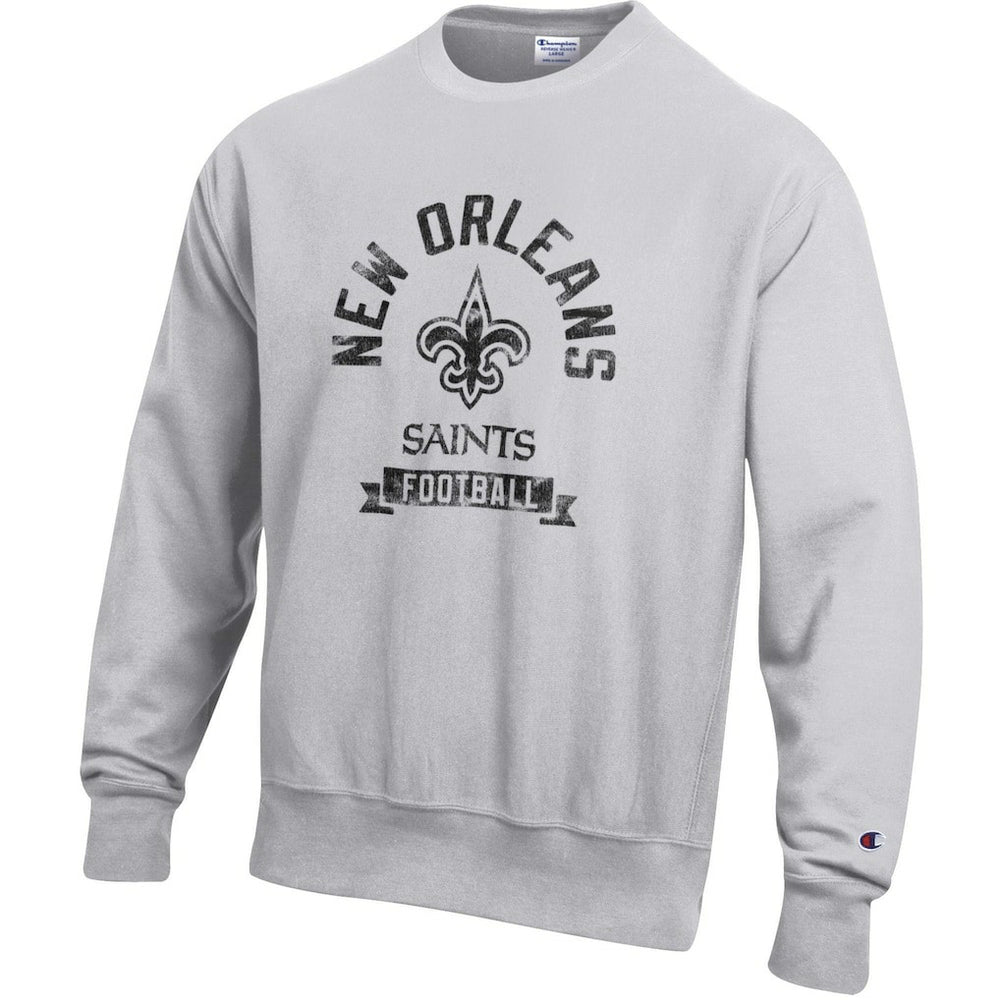 New Orleans Saints Champion Reverse Weave Fleece Pullover Sweatshirt - Heather Gray Pullover