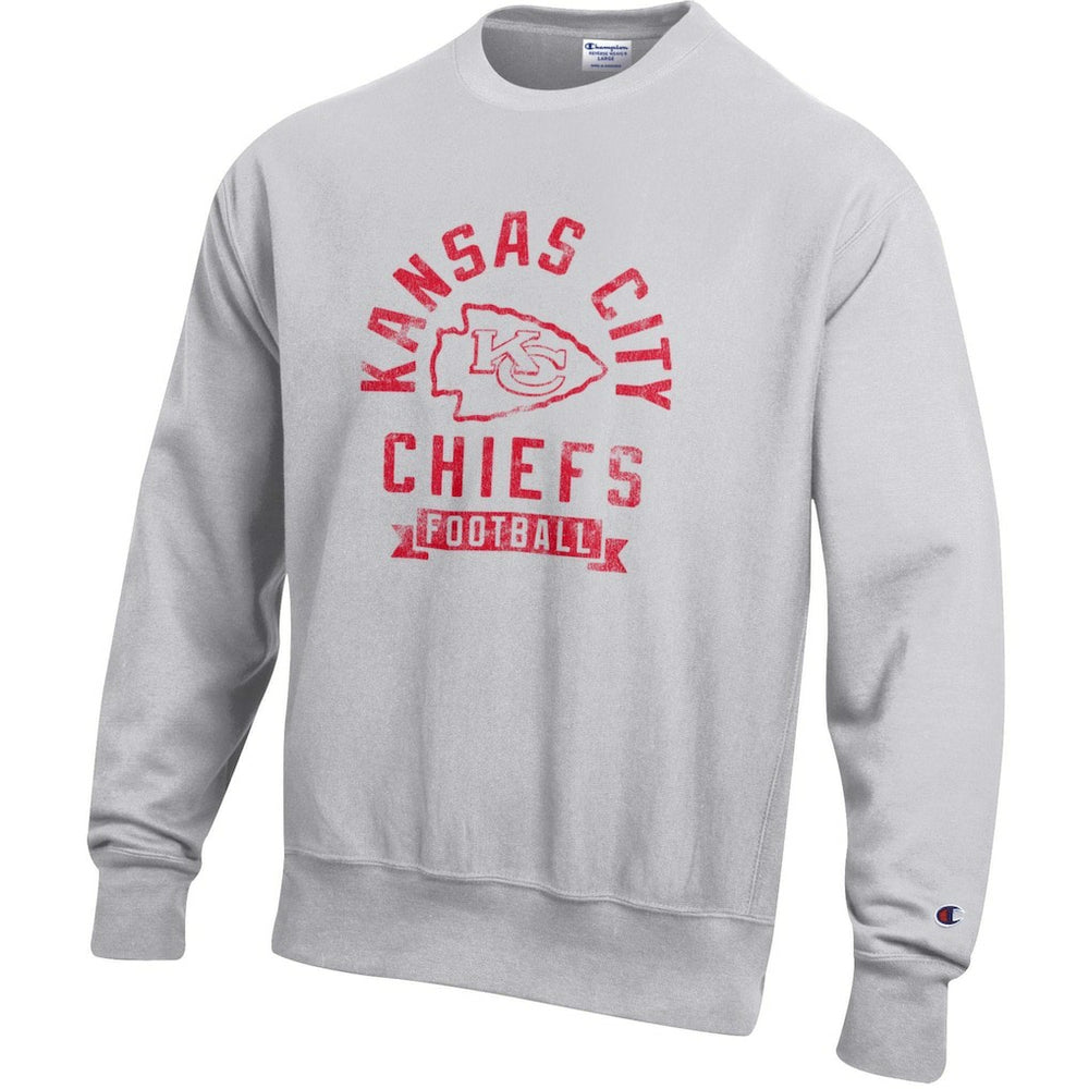 Kansas City Chiefs Champion Reverse Weave Fleece Pullover Sweatshirt - Heather Gray Pullover